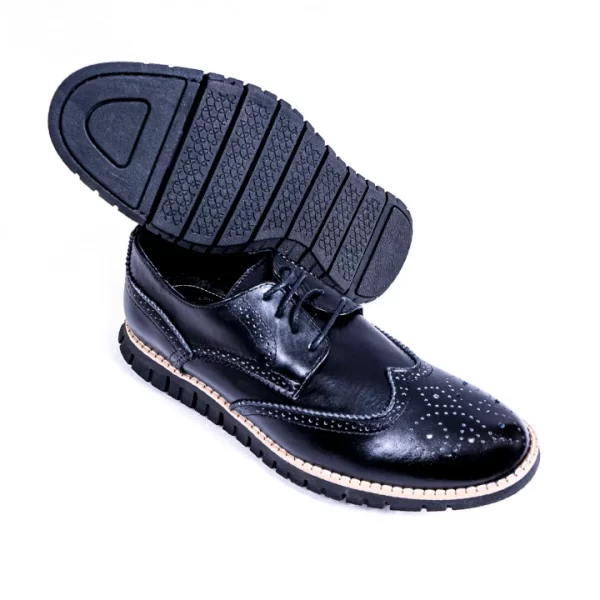 Zapatos Bostonianos negros de vestir para hombre