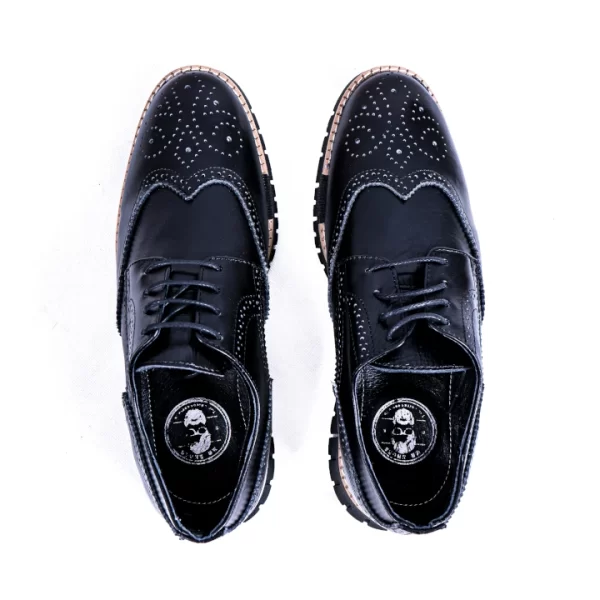 Zapatos Bostonianos negros de vestir para hombre