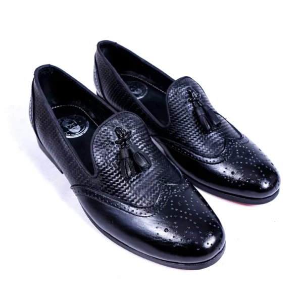 Zapatos Loafer Tejido Liso negro para Hombre