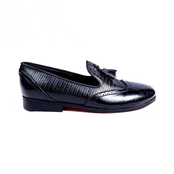 Zapatos Loafer Tejido Liso negro para Hombre